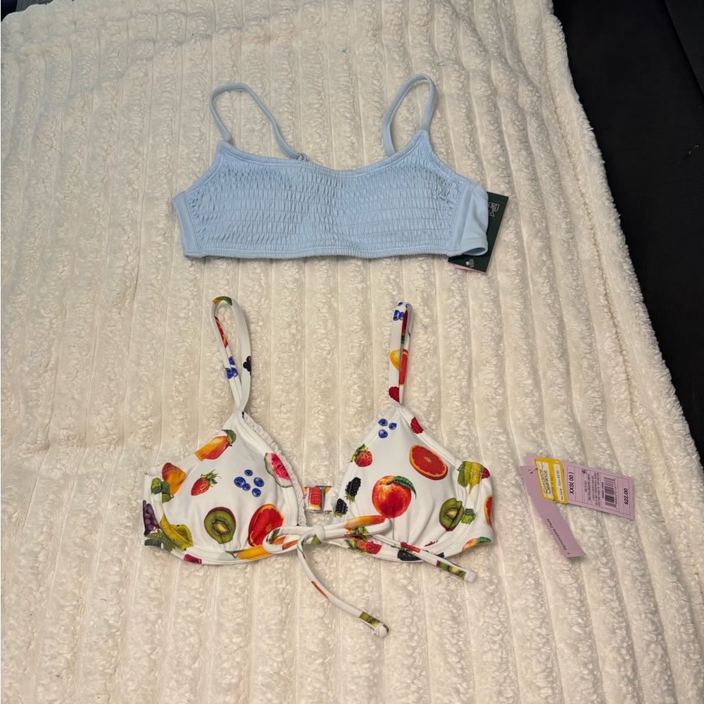 Wild Fable Blue and Fruit Pattern Bikini Set